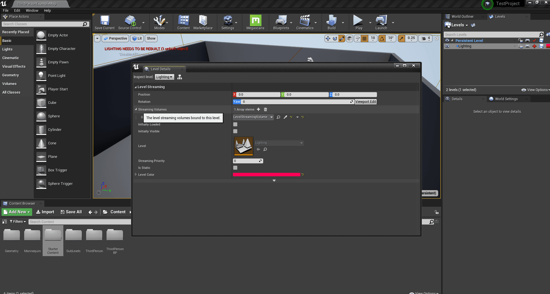 how to assign a sublevel to a streaming volume